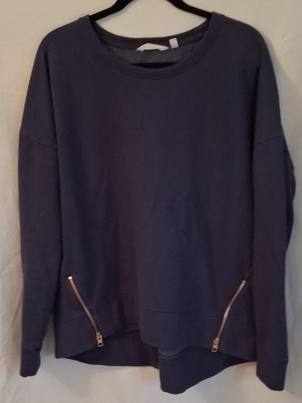 Athleta Cityscape Crewneck Side-Zip Sweatshirt - Navy Blue